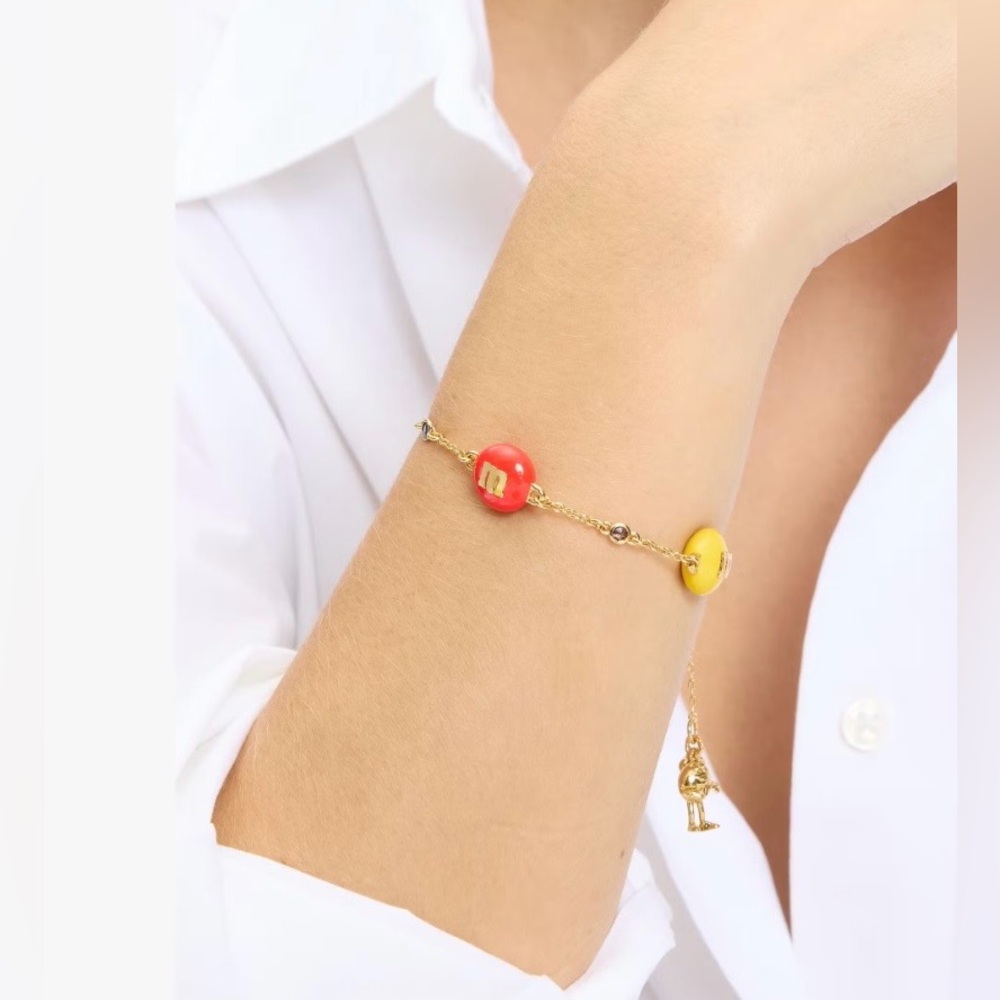 Kate Spade x M&M Gold-Tone Multicolor M&M Flex Bracelet - Picture 9 of 9